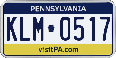 PA license plate KLM0517