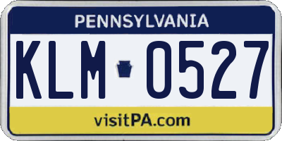 PA license plate KLM0527