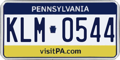 PA license plate KLM0544