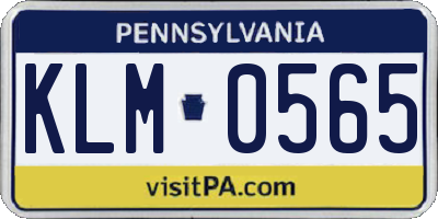 PA license plate KLM0565