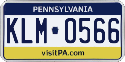 PA license plate KLM0566