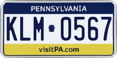 PA license plate KLM0567