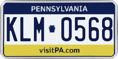 PA license plate KLM0568