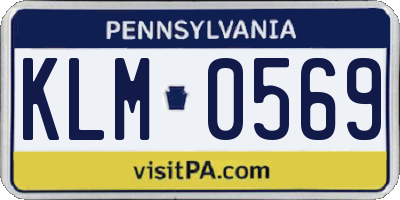 PA license plate KLM0569