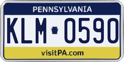 PA license plate KLM0590