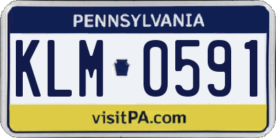 PA license plate KLM0591