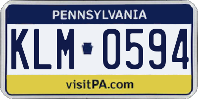 PA license plate KLM0594