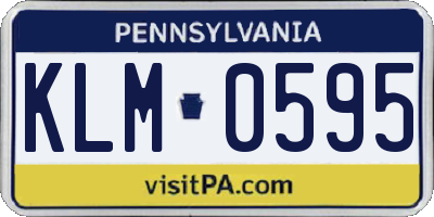 PA license plate KLM0595