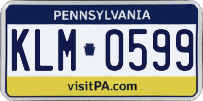 PA license plate KLM0599