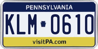 PA license plate KLM0610