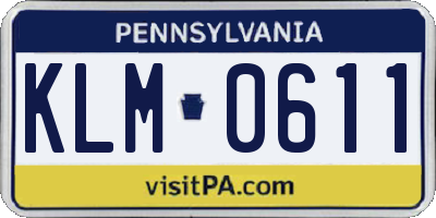 PA license plate KLM0611