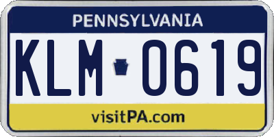PA license plate KLM0619