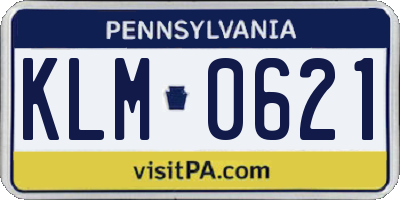 PA license plate KLM0621