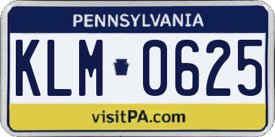 PA license plate KLM0625