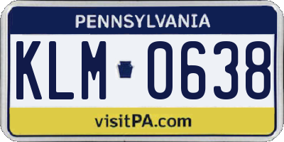 PA license plate KLM0638