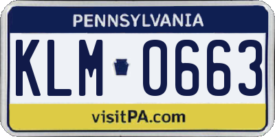 PA license plate KLM0663