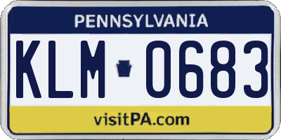 PA license plate KLM0683