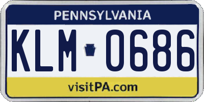 PA license plate KLM0686