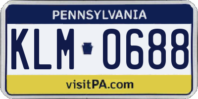 PA license plate KLM0688