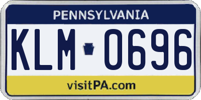 PA license plate KLM0696