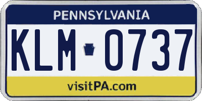 PA license plate KLM0737