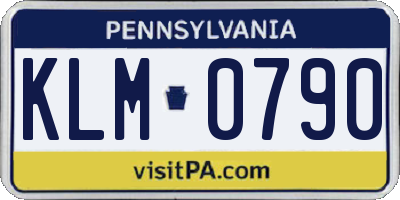 PA license plate KLM0790