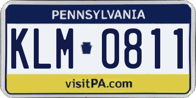PA license plate KLM0811