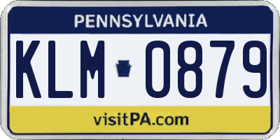 PA license plate KLM0879