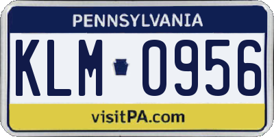 PA license plate KLM0956