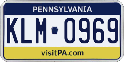 PA license plate KLM0969