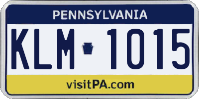 PA license plate KLM1015