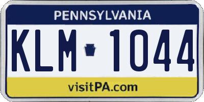 PA license plate KLM1044