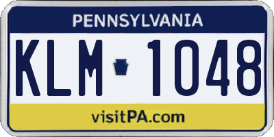 PA license plate KLM1048