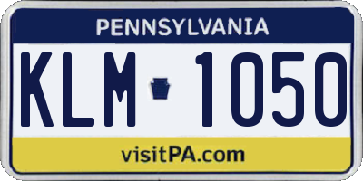 PA license plate KLM1050