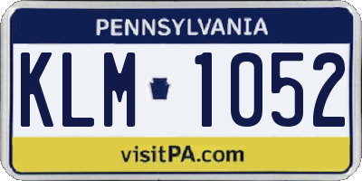 PA license plate KLM1052