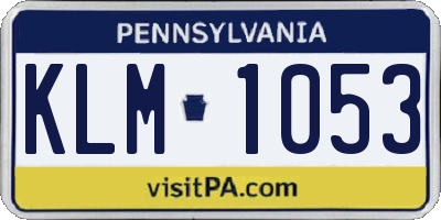 PA license plate KLM1053