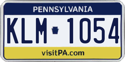 PA license plate KLM1054