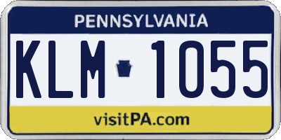 PA license plate KLM1055