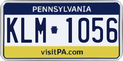 PA license plate KLM1056