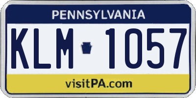 PA license plate KLM1057