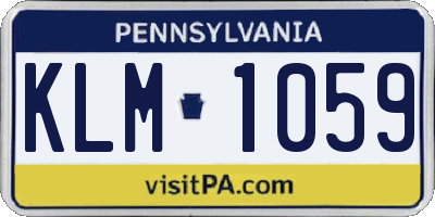 PA license plate KLM1059