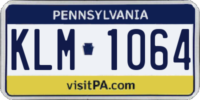 PA license plate KLM1064