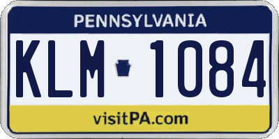 PA license plate KLM1084