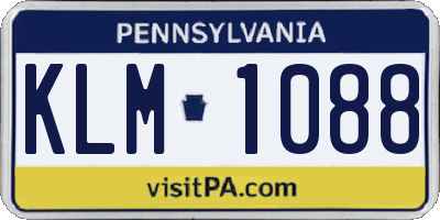 PA license plate KLM1088