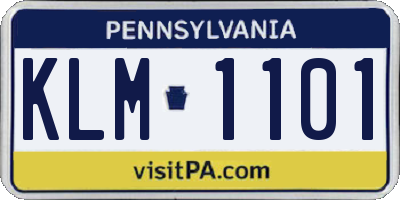 PA license plate KLM1101
