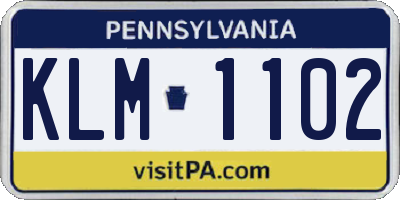 PA license plate KLM1102