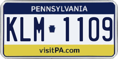 PA license plate KLM1109