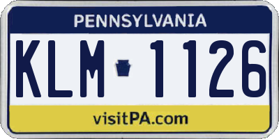 PA license plate KLM1126
