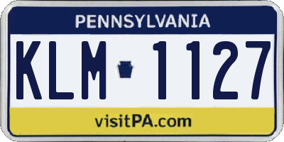 PA license plate KLM1127