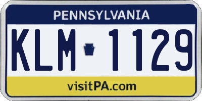 PA license plate KLM1129